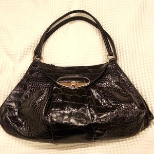 Furla Croc Embossed Leather Italian Bag